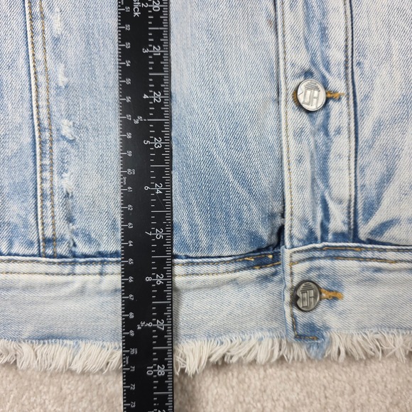 Denim Sherpa Jacket 2XL Tiger Embroidered Distressed Streetwear Legends Rose Bee - Picture 5 of 12